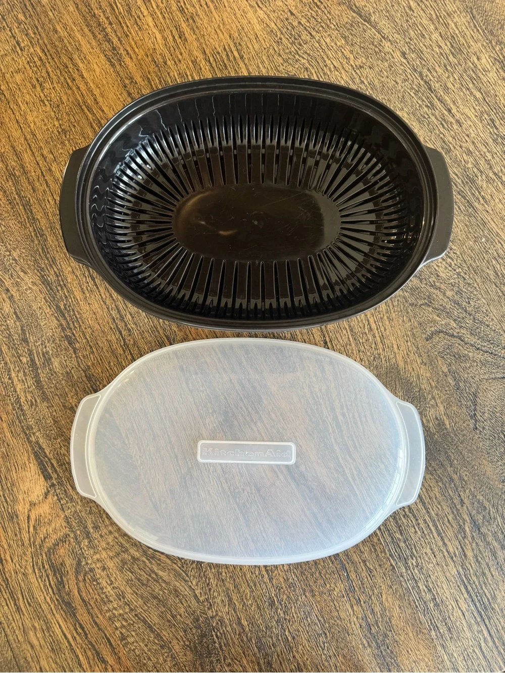 KitchenAid Universal Microwave Steamer 3 Piece Set Black Oval